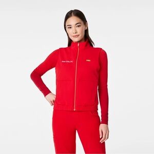 Figs XS Sydney Scrub Vest (Pop Red - Lunar New Year)